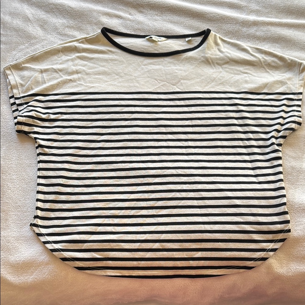 Max Studio Black and White Striped Tee